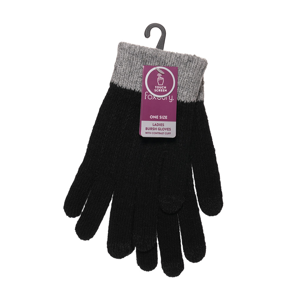 Ladies Brushed Gloves Touch Screen (Pack of 12)