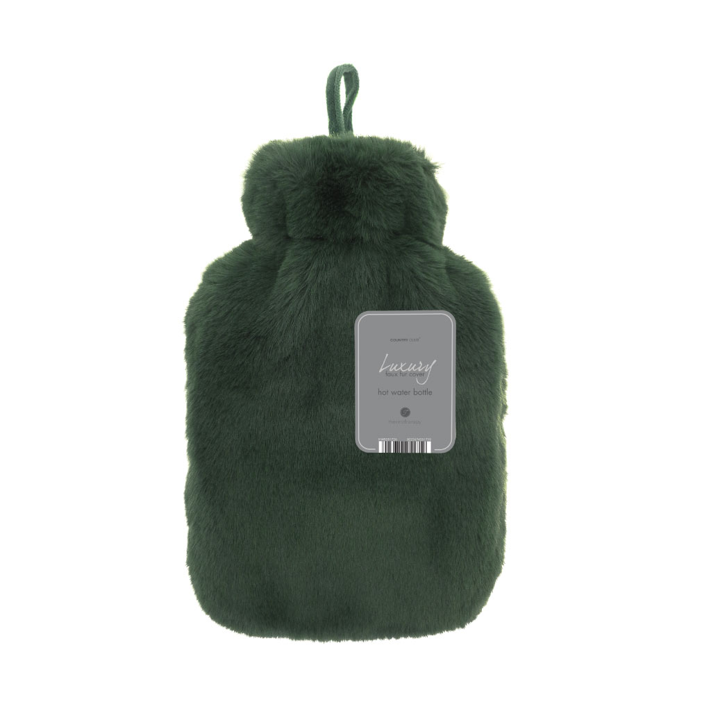 Hot Water Bottle with Luxury Faux Fur Cover