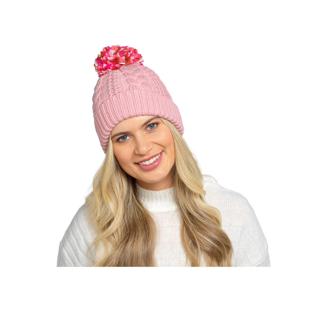 Ladies Hat With Detachable Pom Pom 