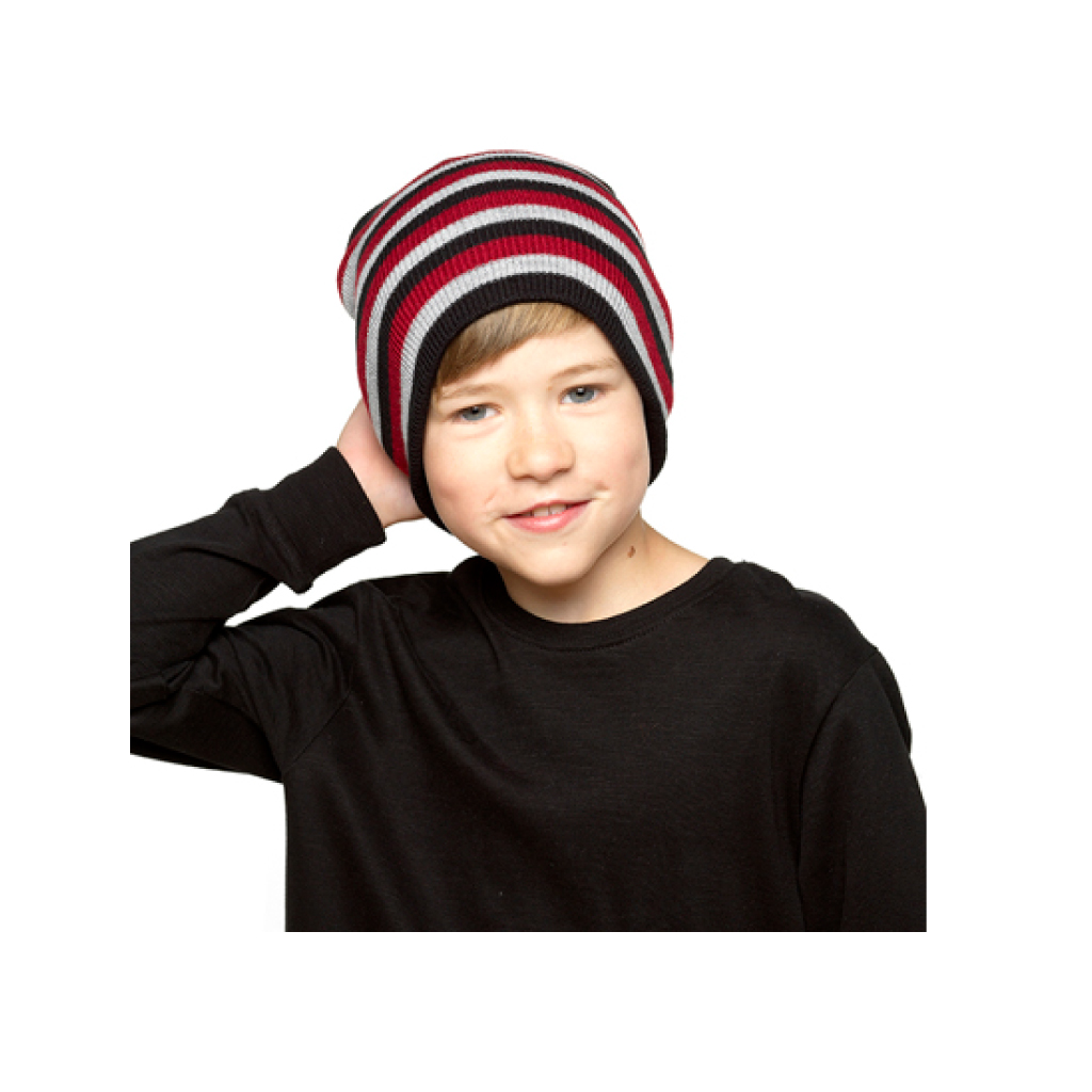 Boys Striped Beanie Hat 