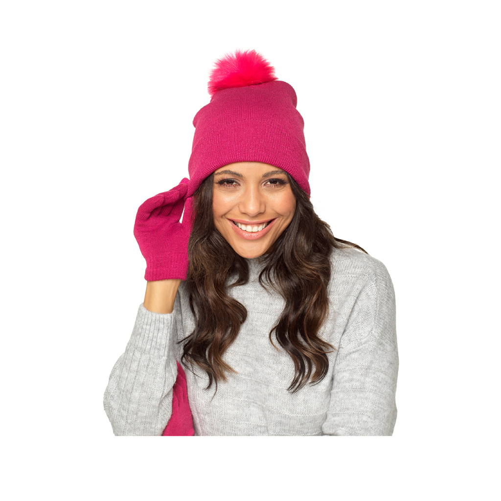 Ladies Touch Screen Glove & Hat Set     