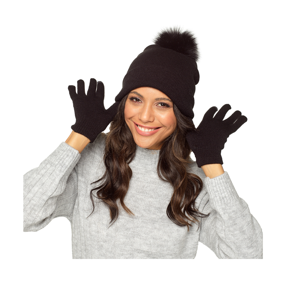 Ladies Touch Screen Glove & Hat Set     