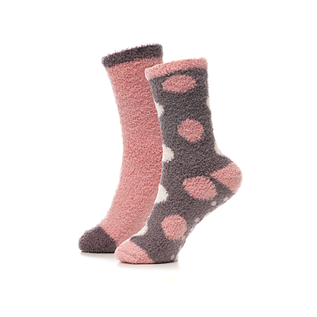 Ladies Cosy Socks With Gripper Pack of 2