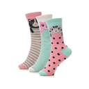 Ladies Cat & Dog Design Socks Pack of 3 