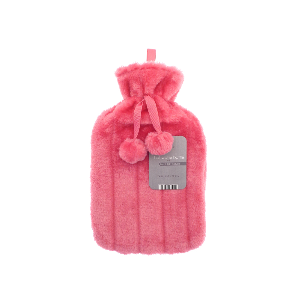 Faux Fur Hot Water Bottle Assorted Colours 
