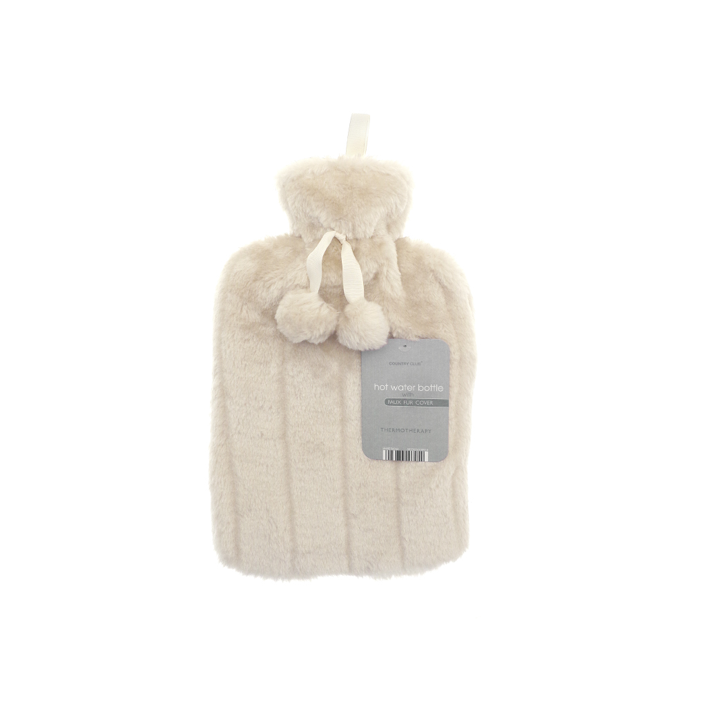 Faux Fur Hot Water Bottle Assorted Colours 
