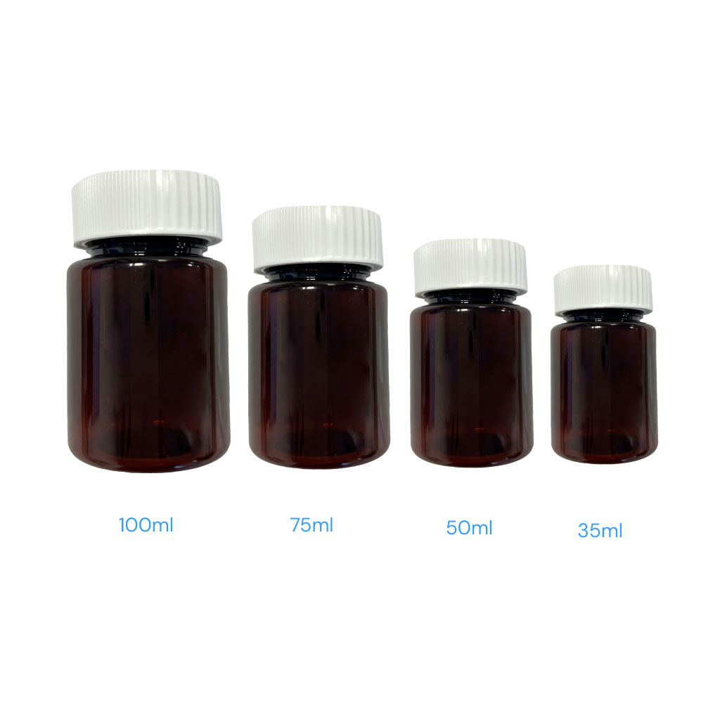 100ml Precapped PET Round Tablet Bottles