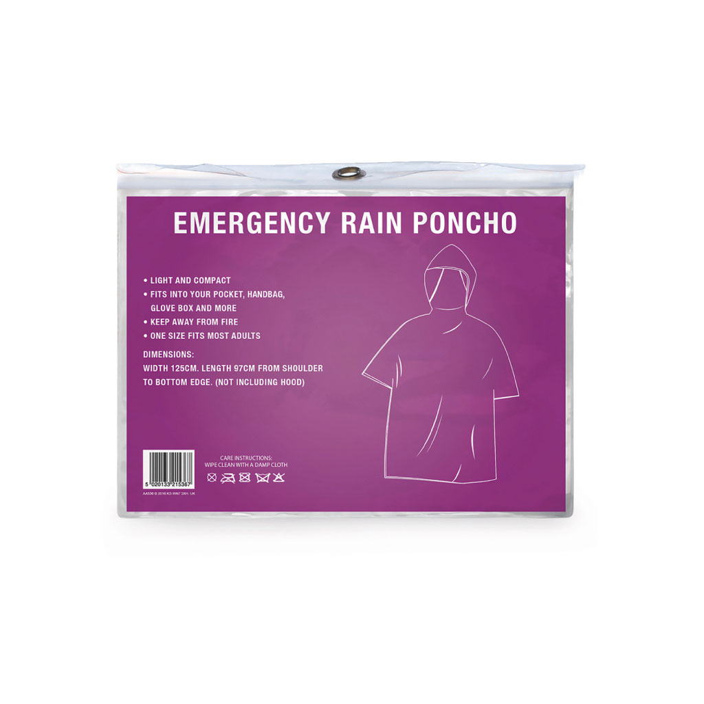Emergency Rain Adult Poncho CDU 