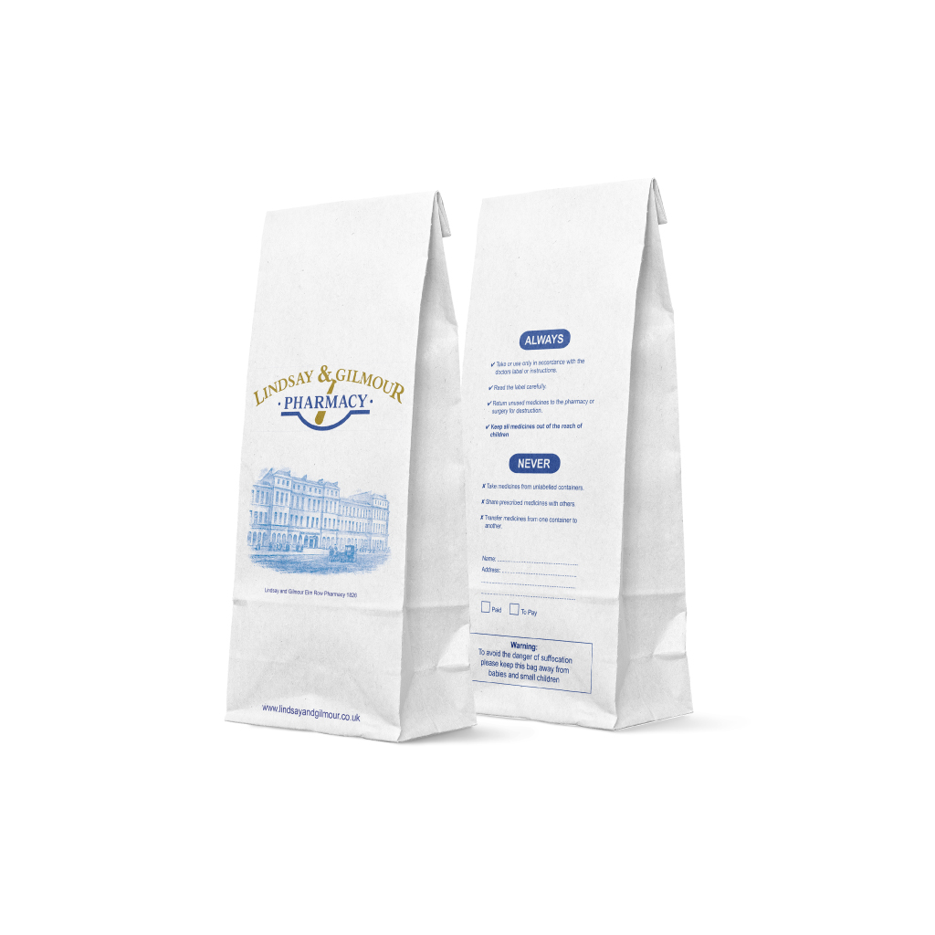 [LGP002] P2 Lindsay & Gilmour Prescription Bags (Pack of 1500)