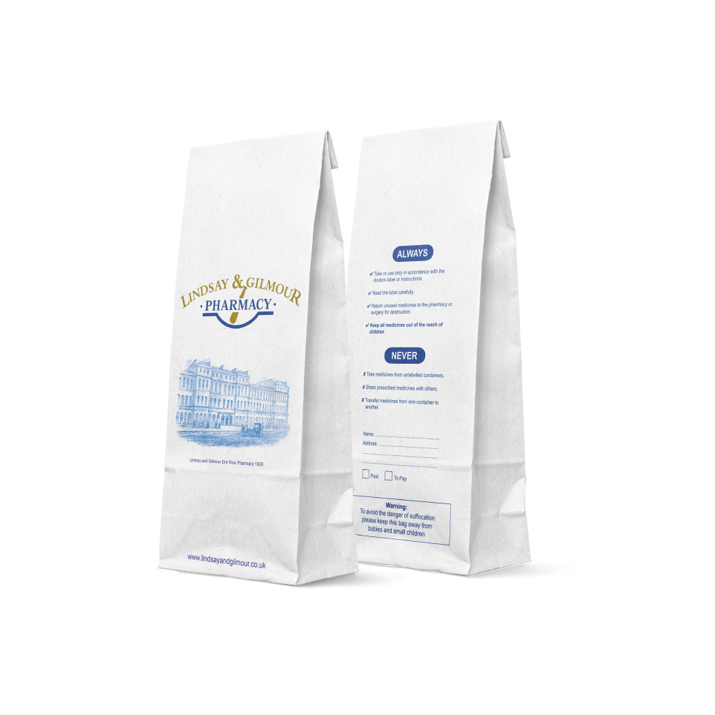 [LGP003] P3 Lindsay & Gilmour Prescription Bags (Pack of 1000)