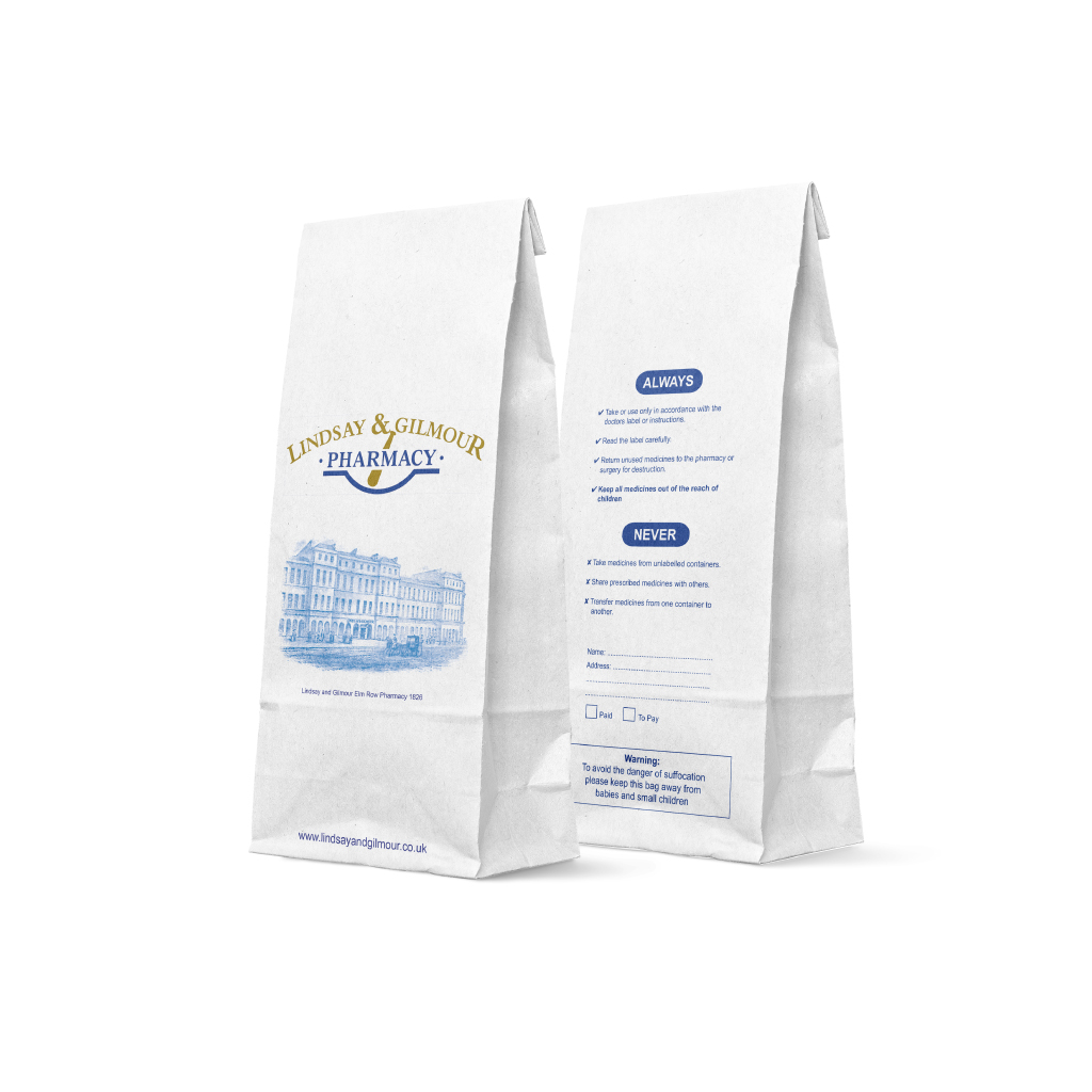 [LGP004] P4 Lindsay & Gilmour Prescription Bags (Pack of 1000)