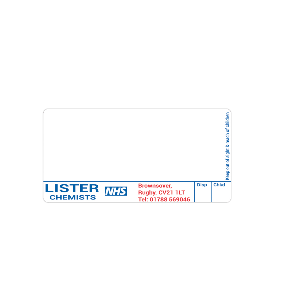[EMT1417] Lister Chemists Rugby Labels