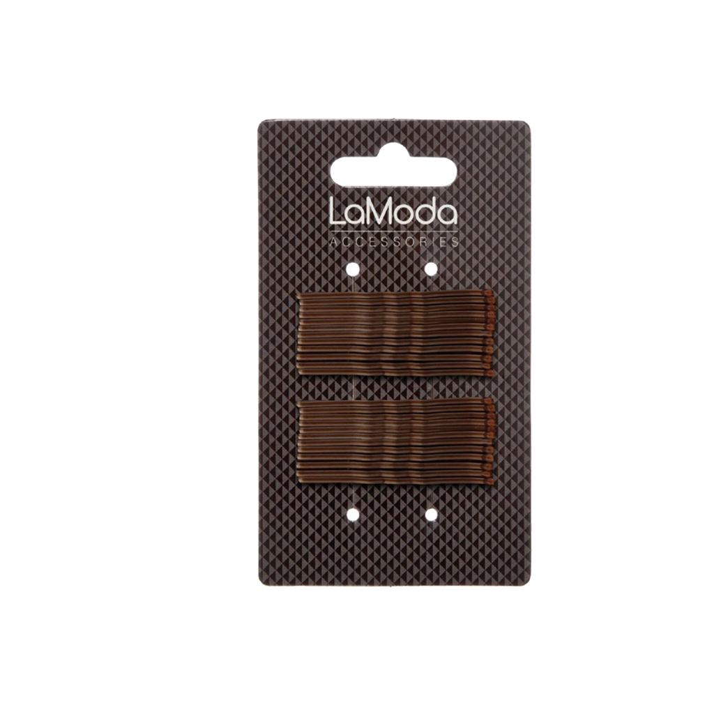 [LM5300BR] LaModa Hairgrips - Medium, Brown (Pack of 12)