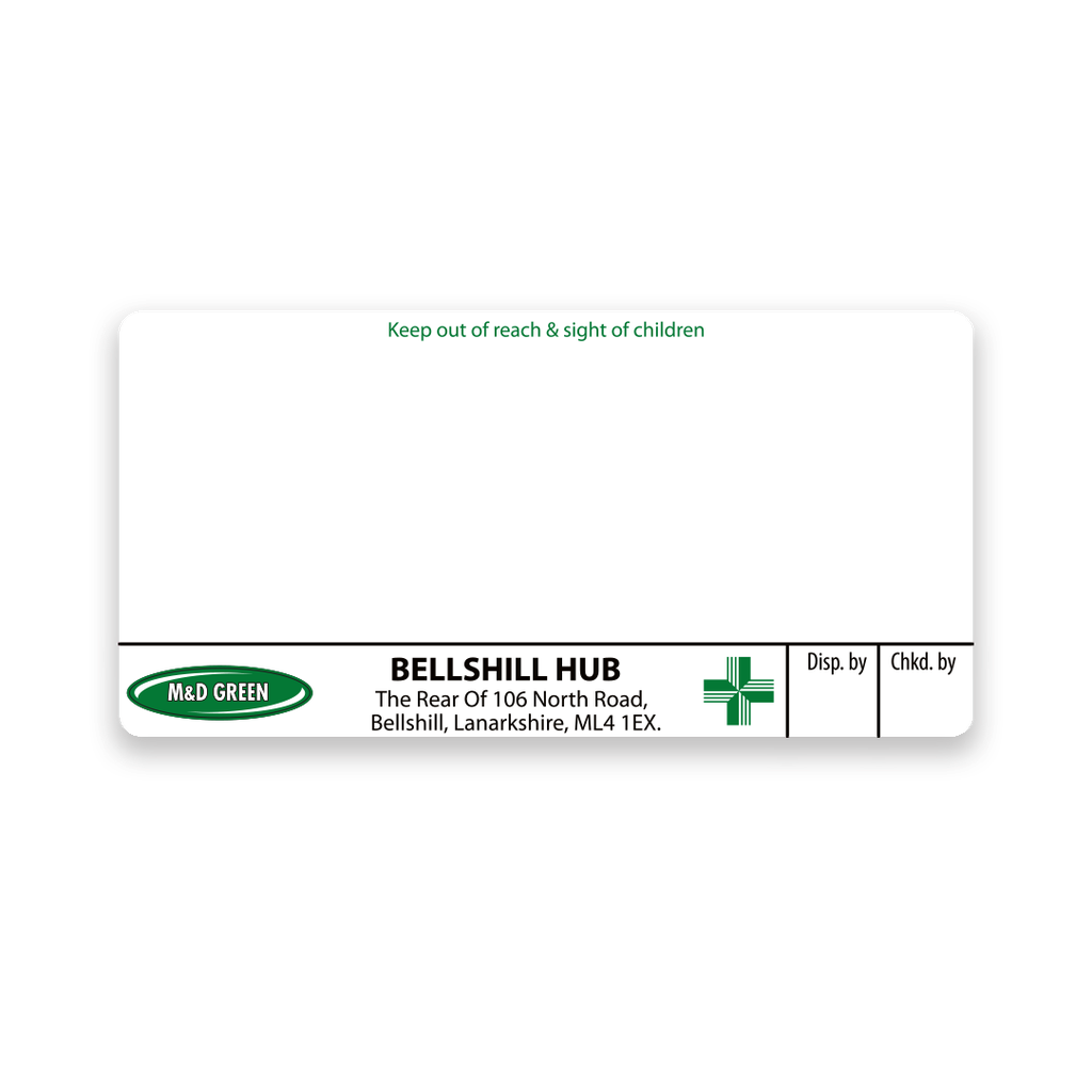 [EMT4410] M&D Green Belshilll HUB Pharmacy Labels