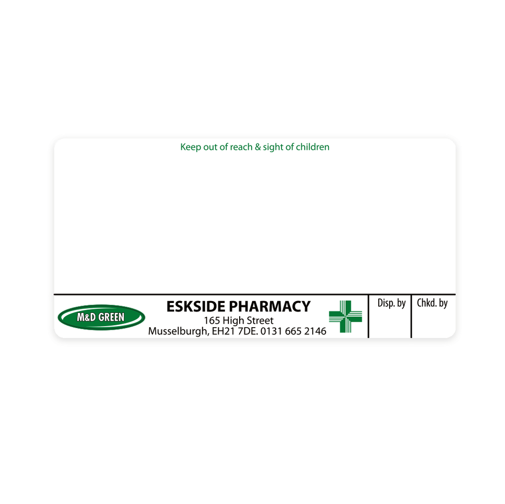 [EMT4417] M&D Green Eskside Pharmacy Labels