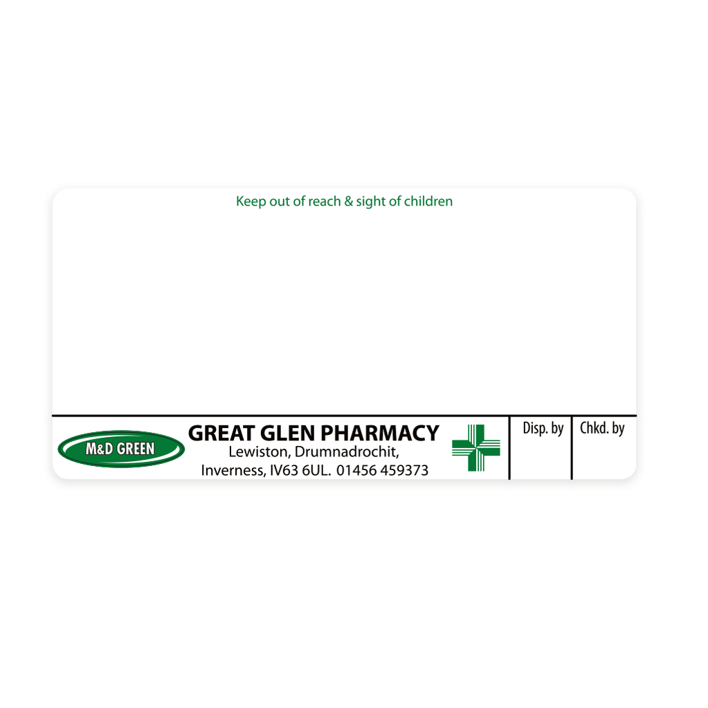 [EMT4421] M&D Green Great Glen Pharmacy Labels