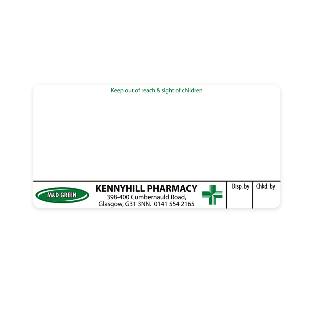 M&D Green Kennyhill Pharmacy Labels