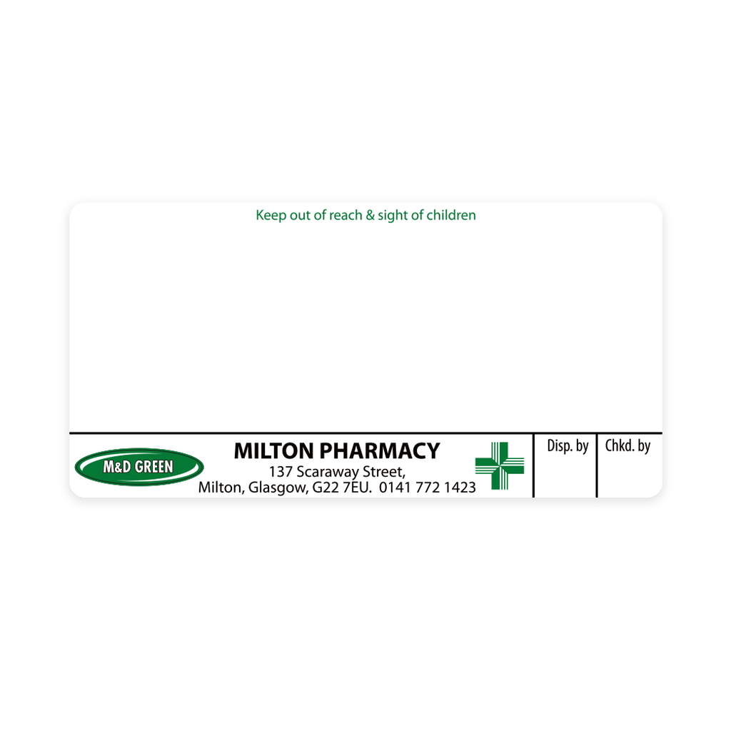 [EMT4428] M&D Green Milton Pharmacy Labels