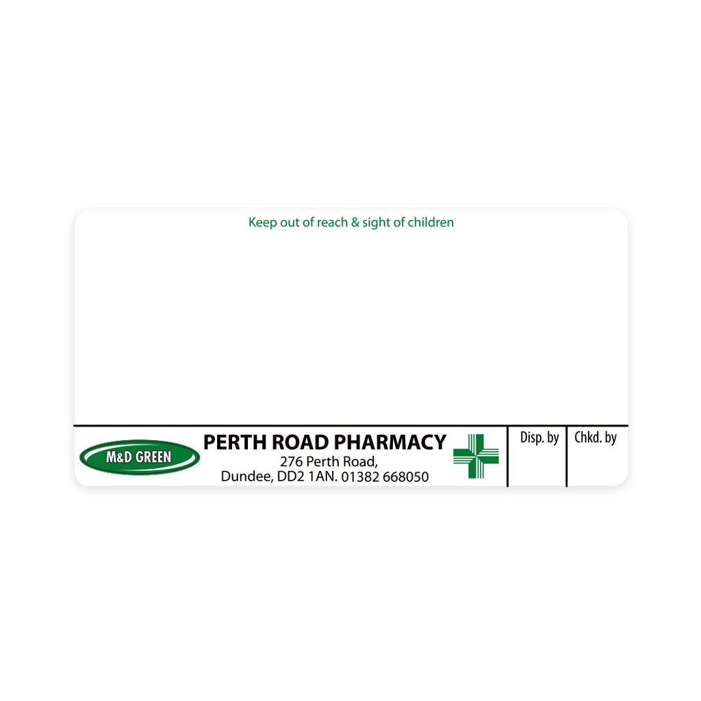 M&D Green Perth Road Pharmacy Labels