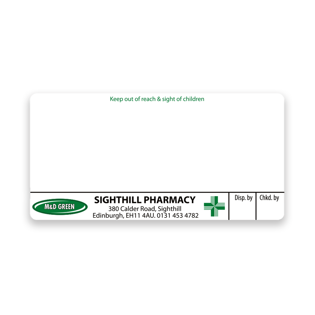[EMT4411] M&D Green Sighthill Pharmacy Labels