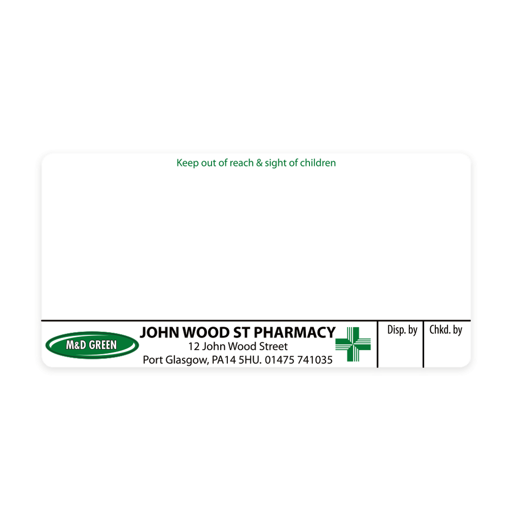 [EMT4423] M&D Green St John Wood St Pharmacy Labels