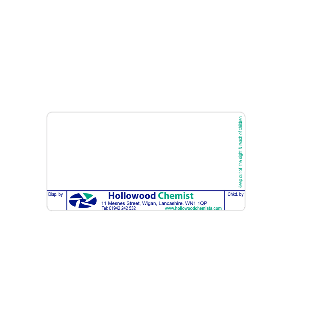 Mesnes St Pharmacy Labels Hollowood