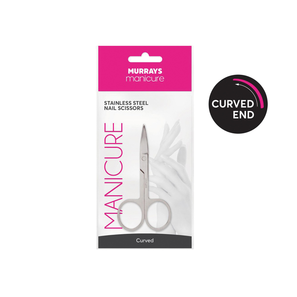 [MM2522] Murrays Manicure Nail Scissors - Stainless Steel, Curved (Pack of 6)