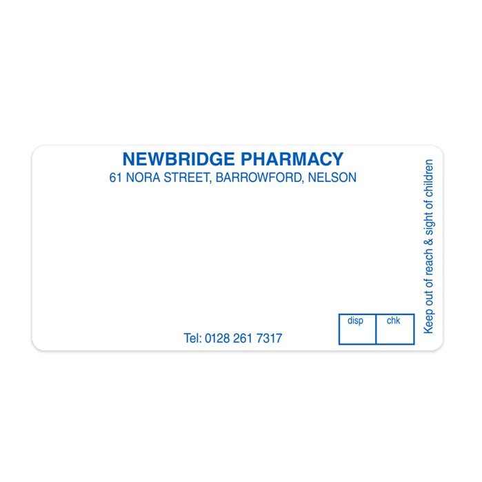 Newbridge Pharmacy Labels NEW026