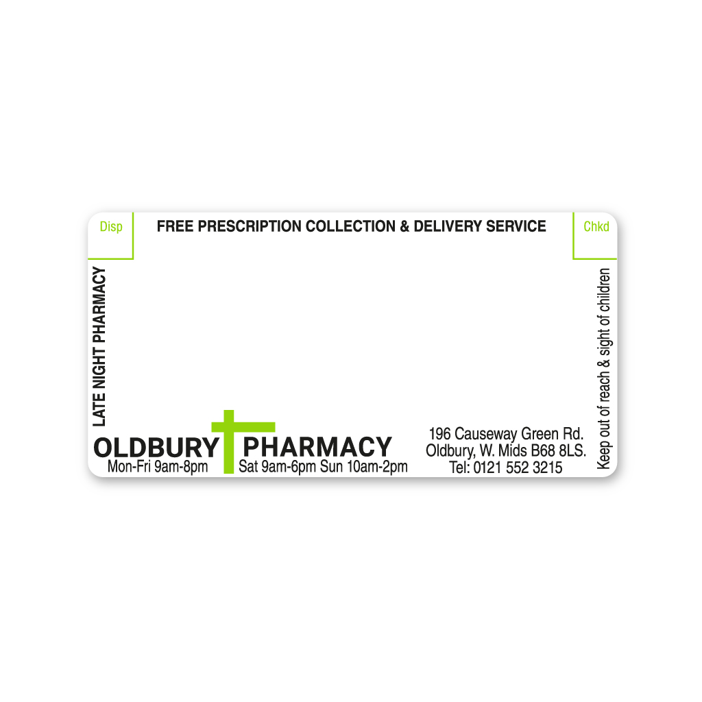 Oldbury Pharmacy Labels