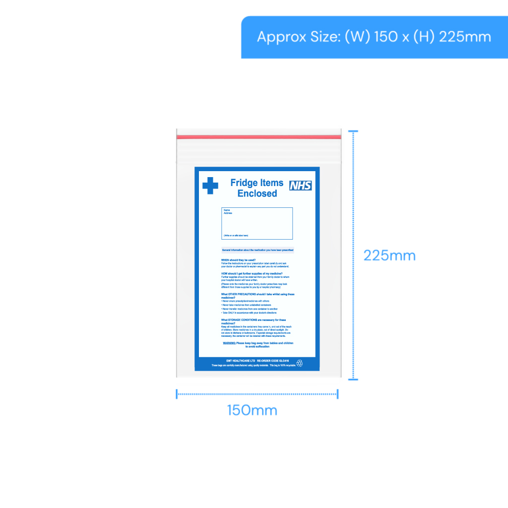 Polygrip Self Seal Fridge Bags 150x225mm+75mm