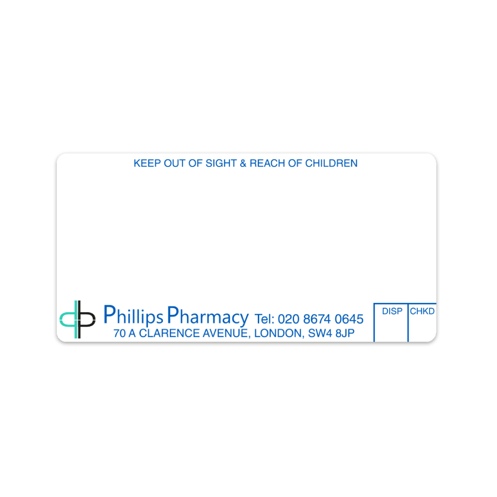 [AZEMT4163] Phillips Pharmacy London Labels
