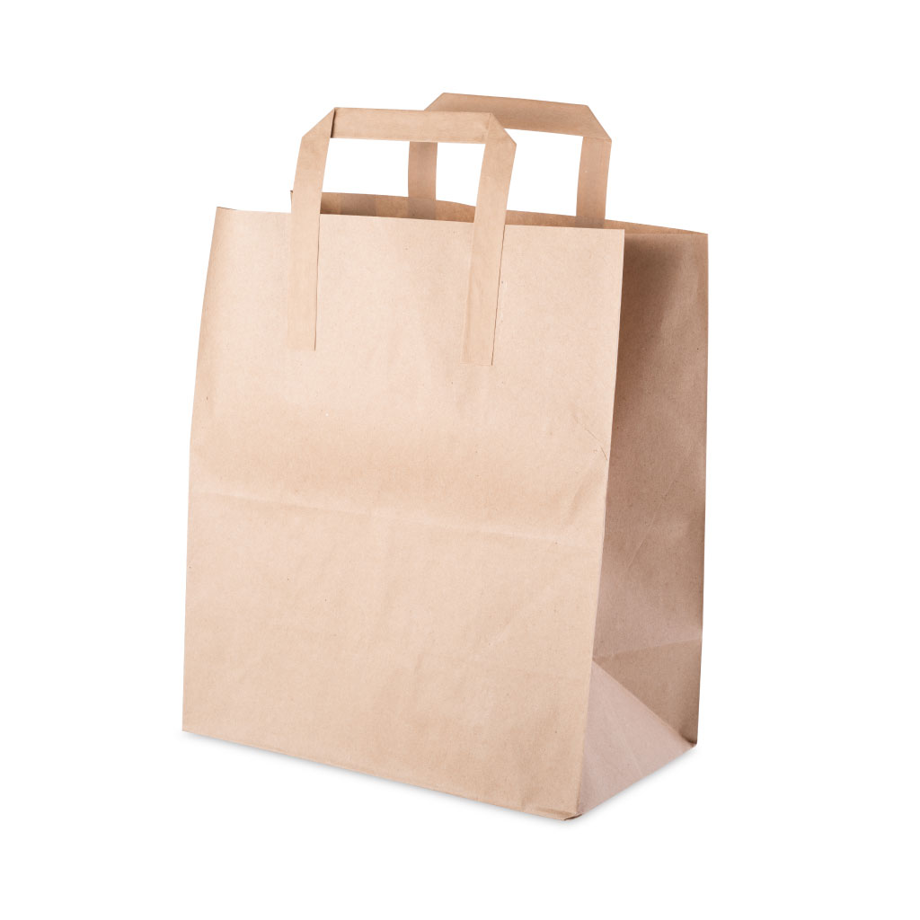 [09240TV3] Paper Carrier Bags - Large, Brown T Handle (Pack of 1000)