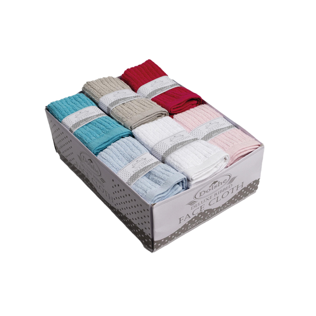 [T202DB] Plain Facecloths In Display Box