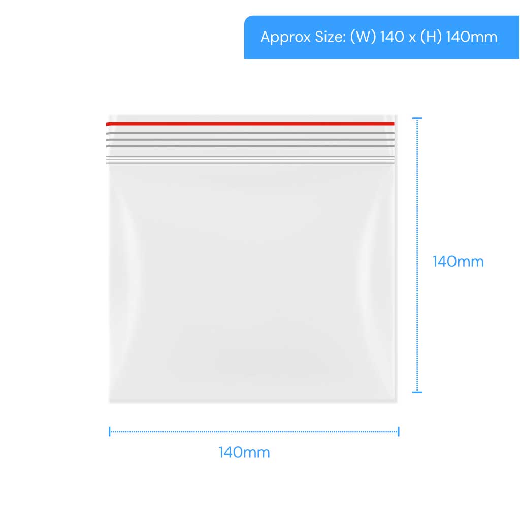 [LGRP080] Polygrip Self Seal Bags - 140x140mm (Pack of 1000)