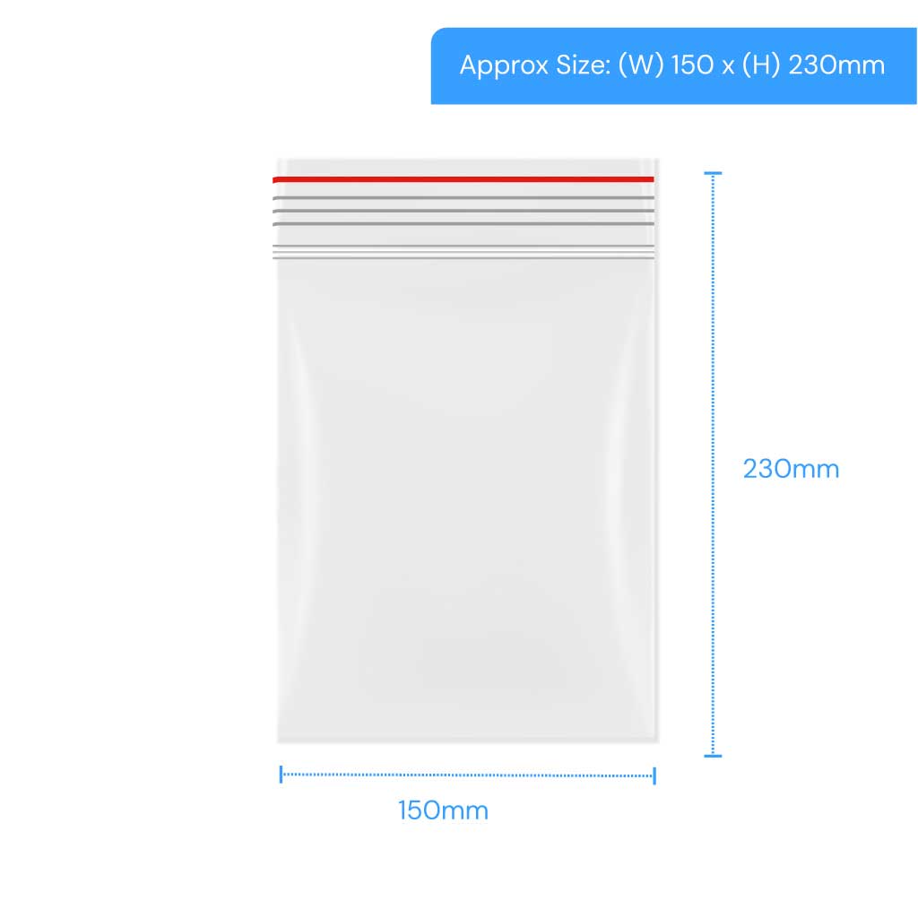 [LGRP120] Polygrip Self Seal Bags - 150x230mm (Pack of 1000)