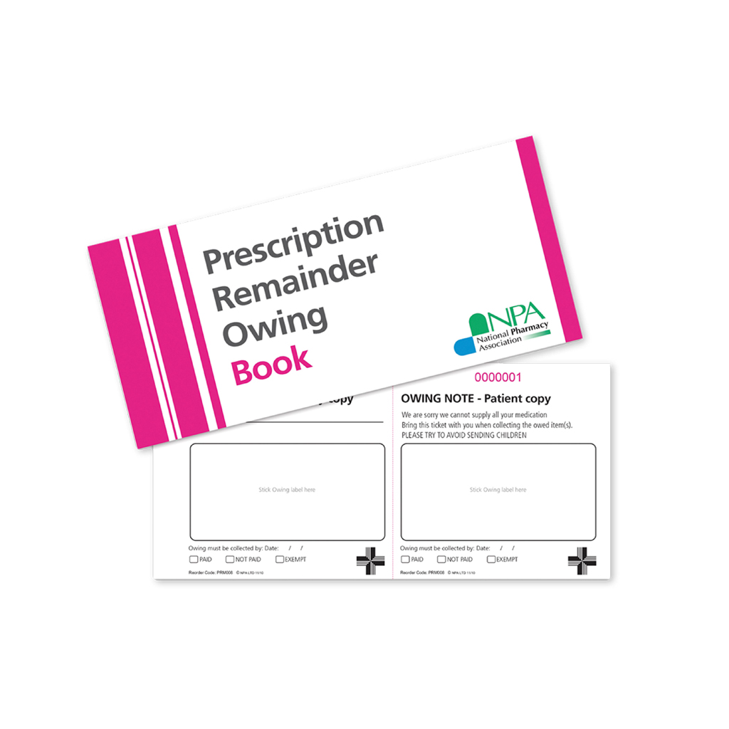 [PRM008] Prescription Owing Books