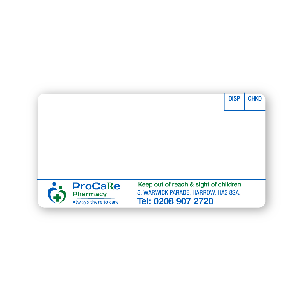 Procare Pharmacy Labels (5 Warwick Parade)