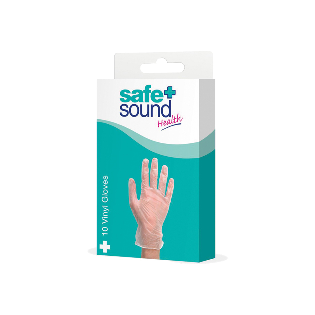 Safe & Sound Vinyl Gloves. Powder Free & Latex Free