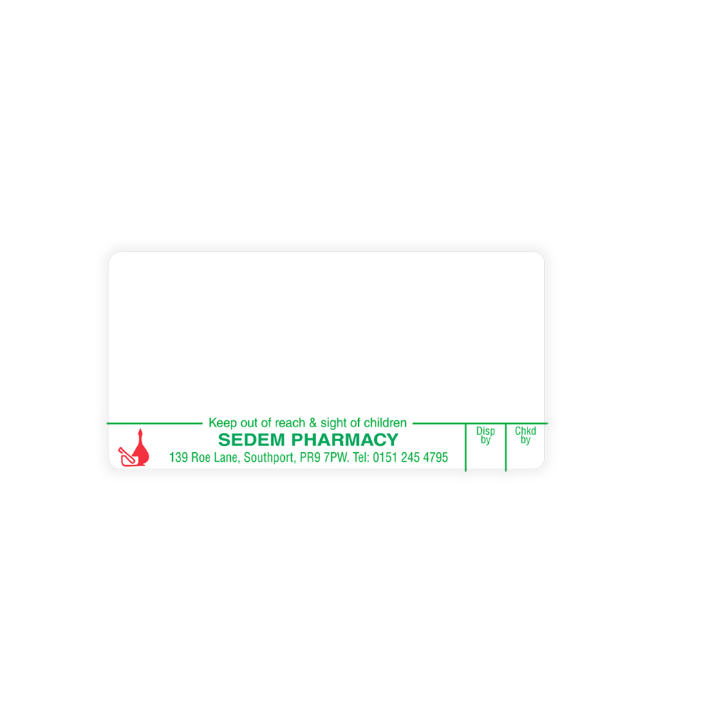 [AZEMT2247] Sedem Pharmacy Labels Roe Lane