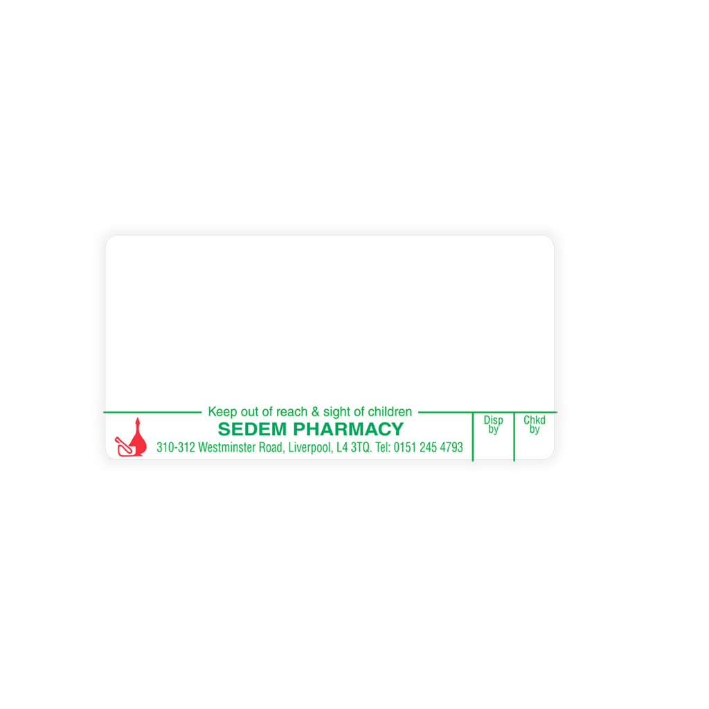 Sedem Pharmacy Labels Westminster Road