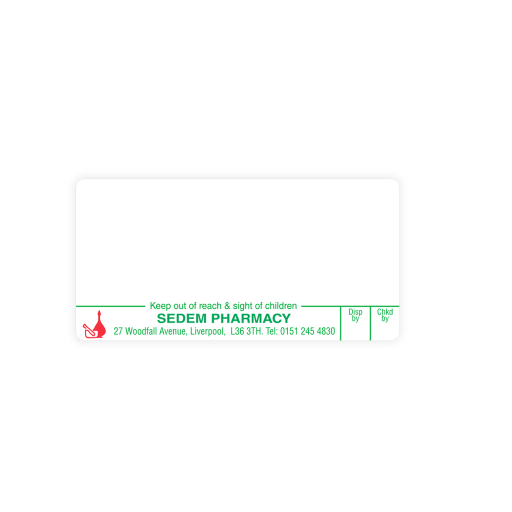 [AZEMT2241] Sedem Pharmacy Labels Woodfall Avenue