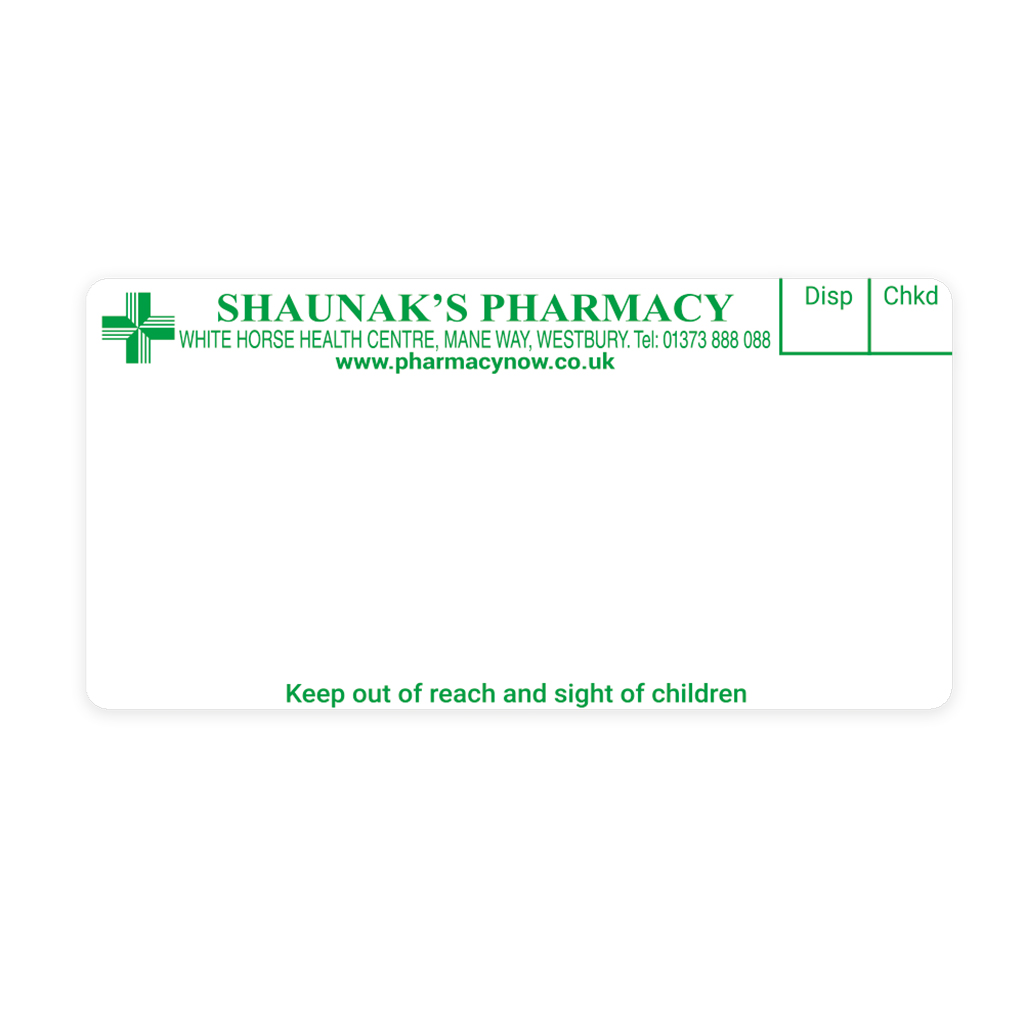Shaunaks Westbury Pharmacy Labels