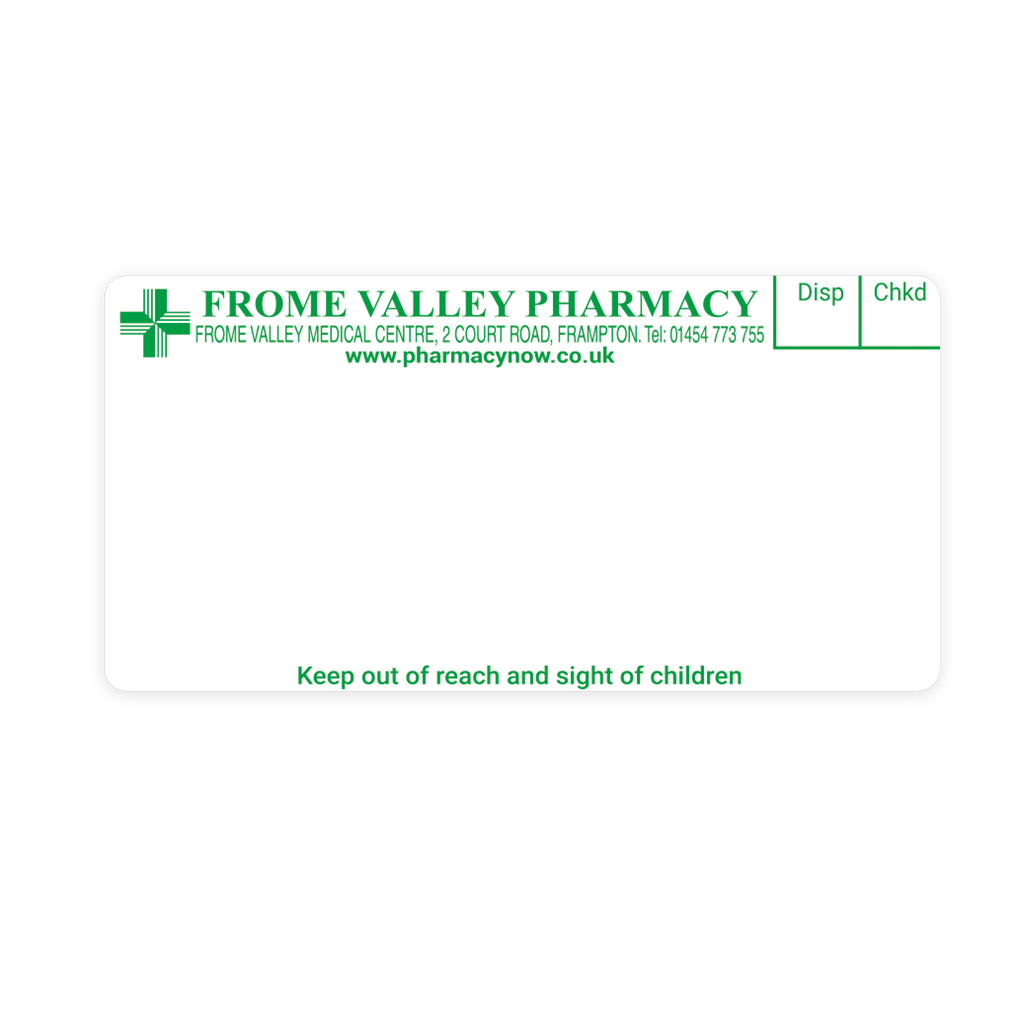 [EMT1335] Shaunaks Frome Branch Pharmacy Labels