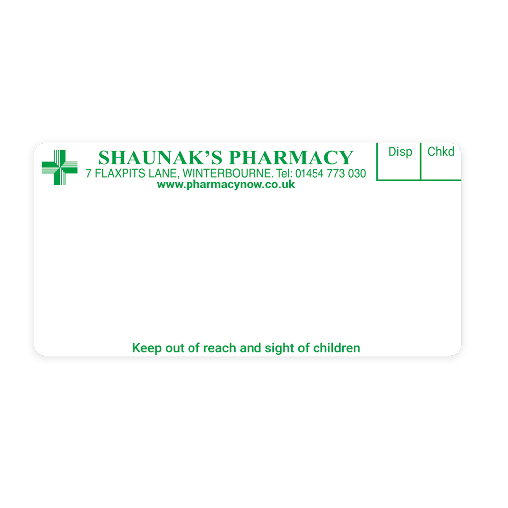 Shaunaks Winterbourne Pharmacy Labels