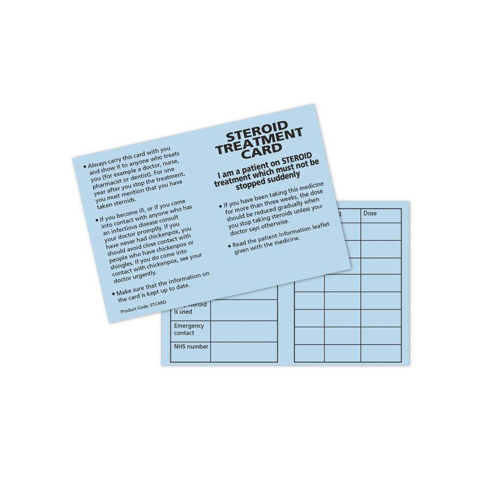[CAR002STC] Steroid Treatment Cards (Pack of 100)