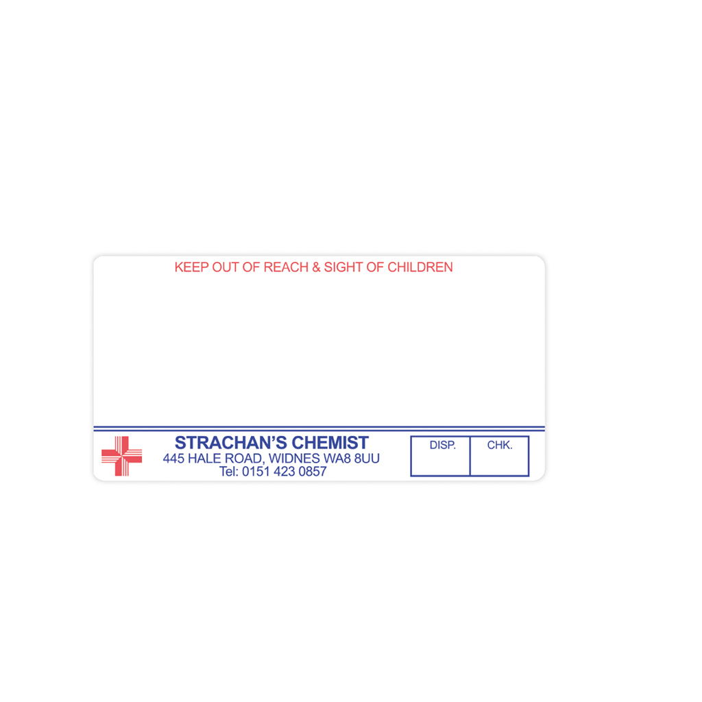 Strachans Widnes Dispensing Labels