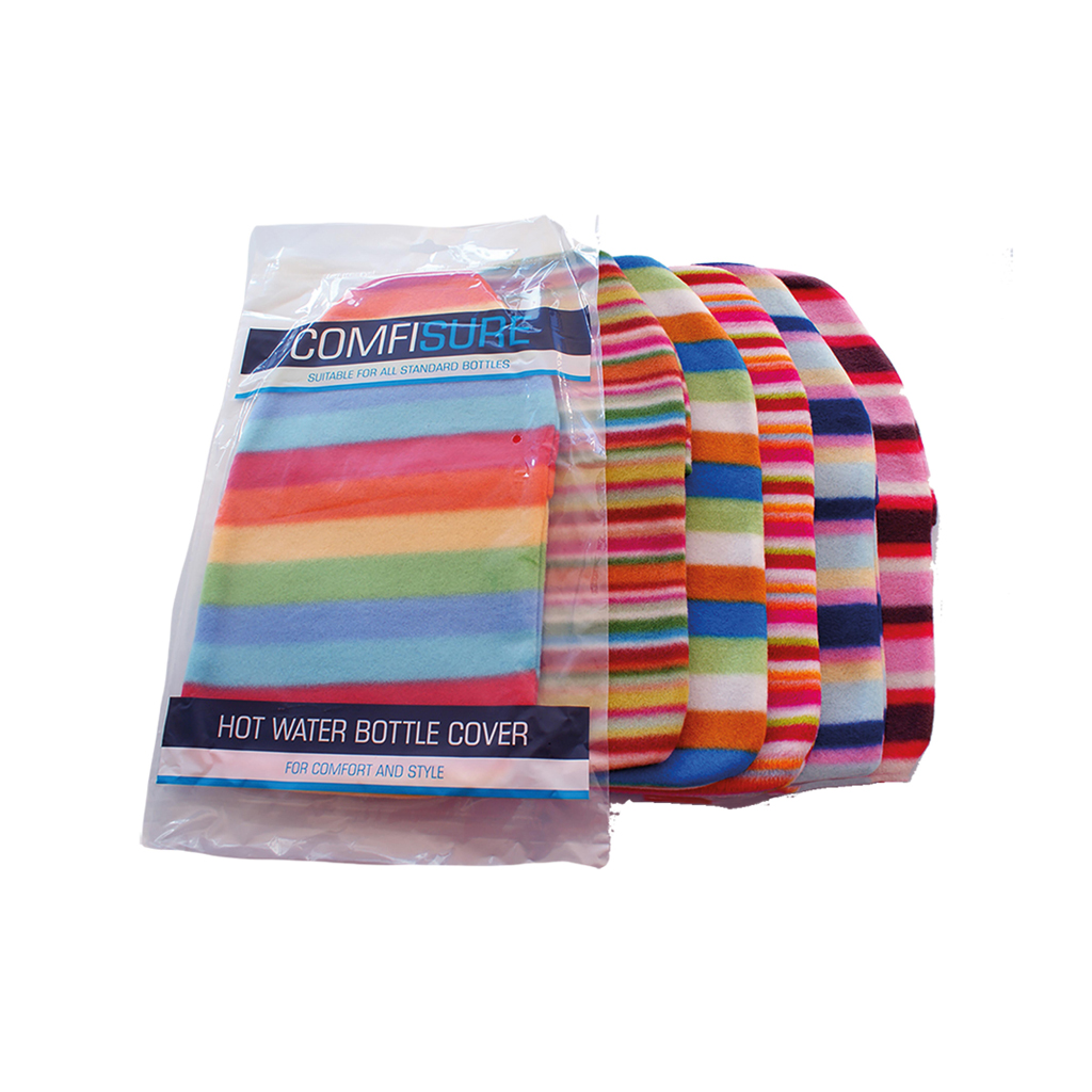 Striped Fleece Fabric Hot Water Bottle Covers