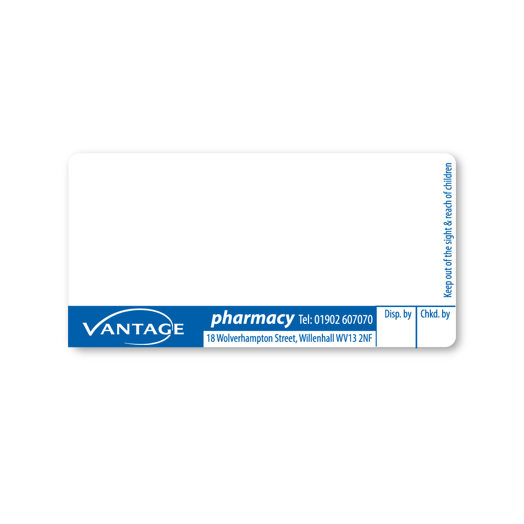 8PM Vantage Pharmacy Labels