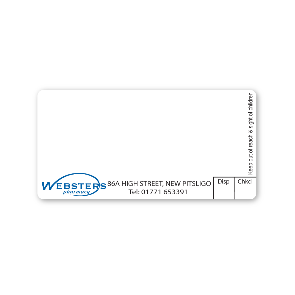 [EMT467] Websters Pitsligo Pharmacy Labels