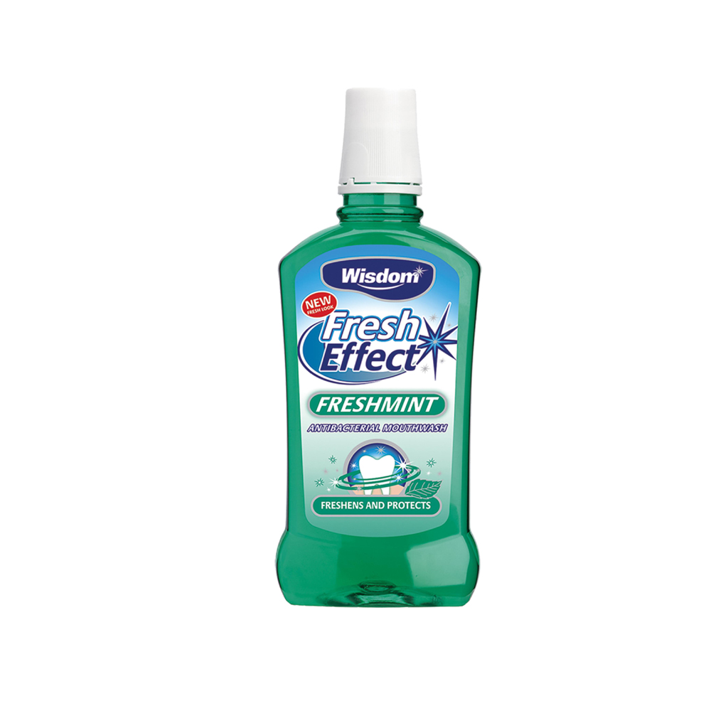 Wisdom Fresh Effect Freshmint Antibacterial Mouthwash (500ml)